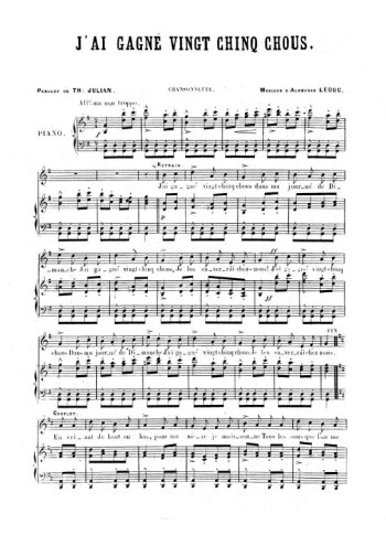 J'ai gagné vingt chinq chous